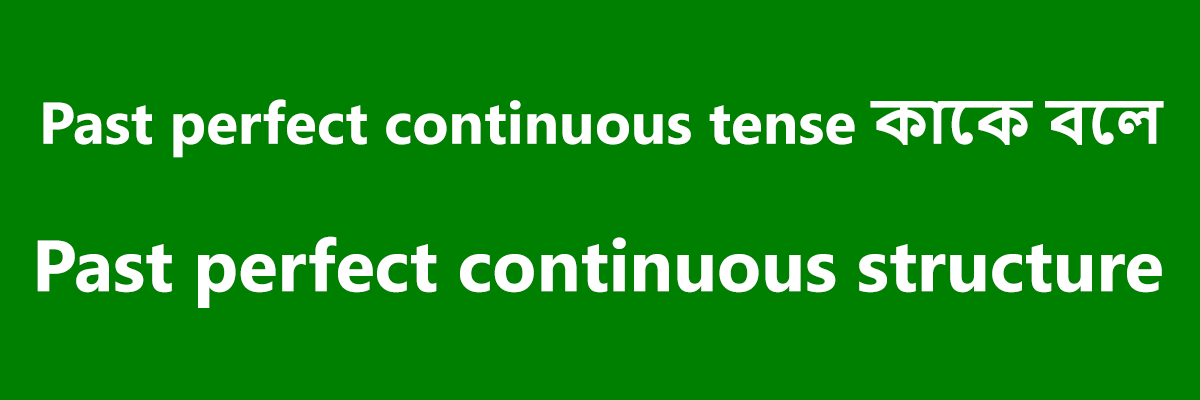 Past perfect continuous tense